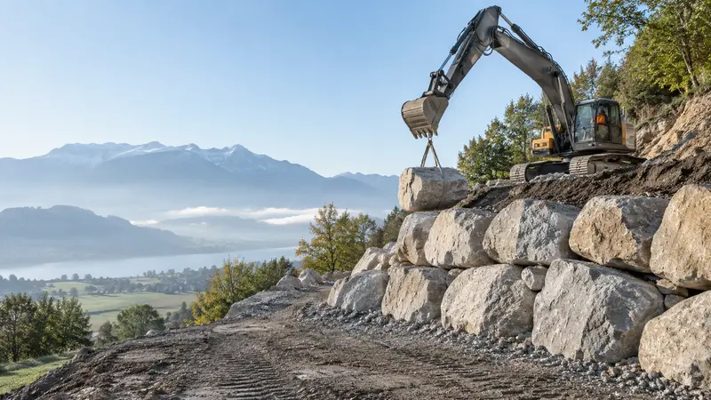 Enrochement et talus